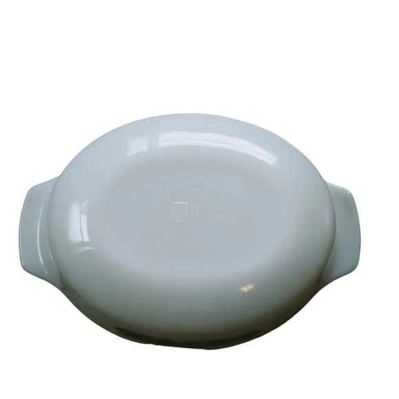 Anchor Hocking Milk Glass Casserole Dish Fruit Theme 1.5 Quart Oval - Picture 6 of 9
